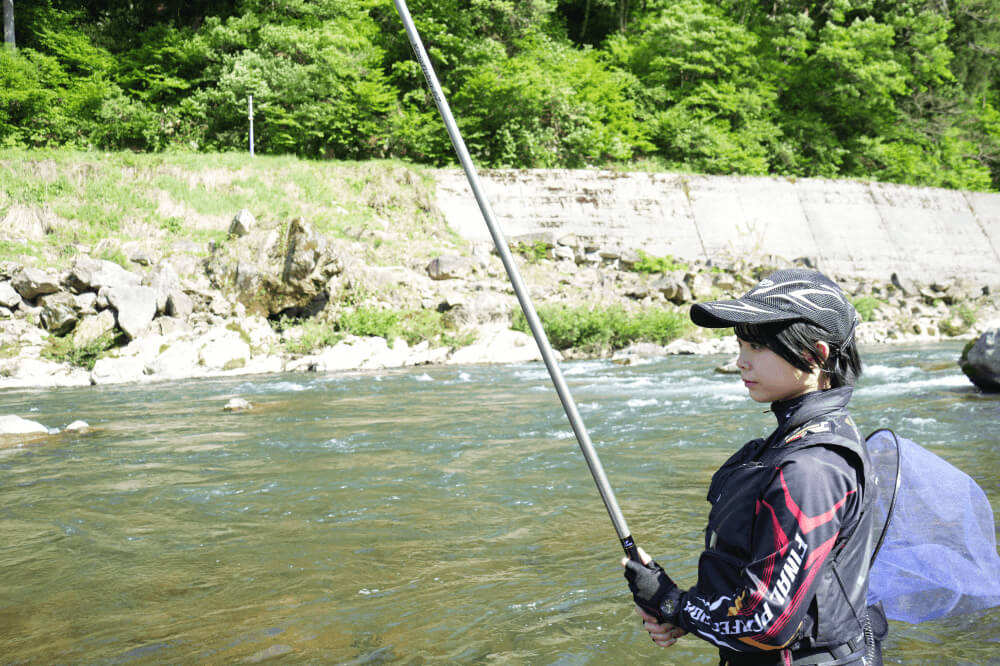 Get Hooked か細い 釣り竿とリール フィッシャーとフライ